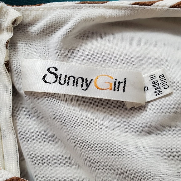 Striped Dress in Bronze and White - Picture 4 of 5